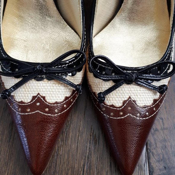 Dune London High Heels Brown Black Cream - Picture 5 of 9